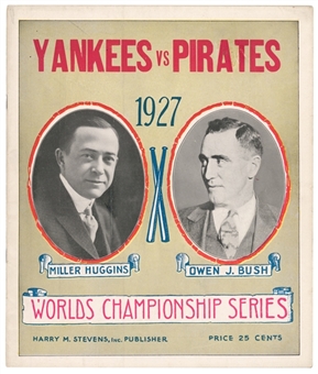 1927 World Series High Grade Program - Pirates vs. Yankees - Yankee Stadium